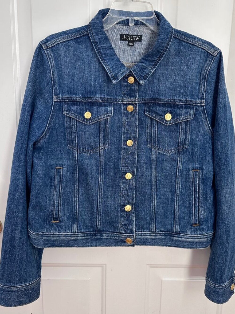 Women's J. Crew Classic Medium Wash Denim Jacket Size Large
